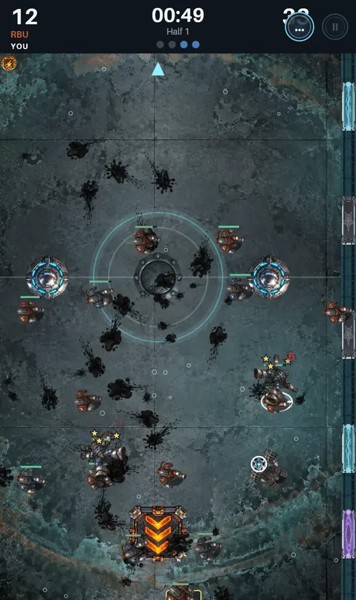 Slagball match on Coolant Ring: the ringed floor of a drained cooling basin