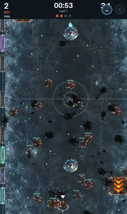 Slagball match on Cryo Glacis: a frozen blue-grey sheet marked with blood